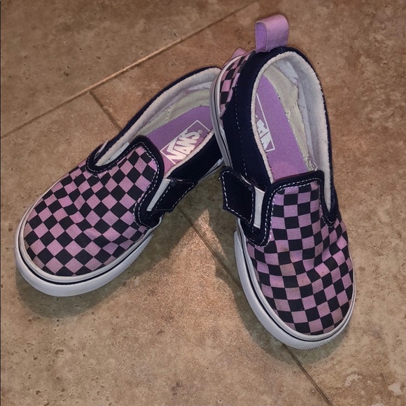 dark purple checkered vans